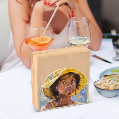 ALAZA Napkin Holder African American Napkins Dispenser
