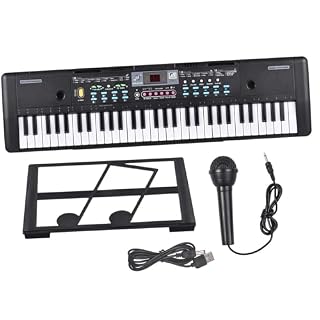 Orgue Électronique USB 61 Touches Piano Électrique Microphone Noir Musique Numérique Clavier Électronique Haut-parleur Stéréo - Les Beatles, Paul McCartney, John Lennon, RIngo Starr, George Harrison
