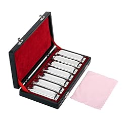 HUIOP Harmonica, Harmonica 10 Trous Harp Blues Harp Blues Harmonica Diatonique Harmonica Set 7 pièces (AG) W/Exquis Box + Lingettes, Harmonica,Harmonica - Les Beatles, Paul McCartney, John Lennon, RIngo Starr, George Harrison