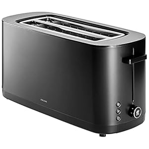 Zwilling enfinigy 2 long slot toaster 4 slices with extra wide 15 slots for bagels 7 toast settings even toasting reheat cancel defrost black  urban country home decor