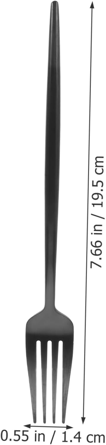 Stainless Steel Serving Set - Black Forks Spoons