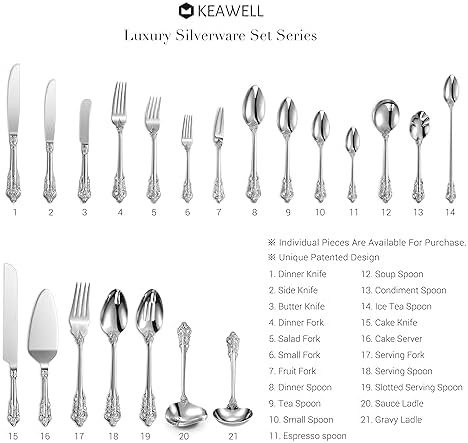 KEAWELL 5-Piece Stainless Steel Hostess Serving Set Dishwasher Safe Elegant Design