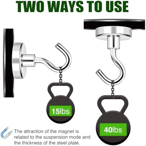 MIKEDE Magnetic Hooks 40lbs for Refrigerators
