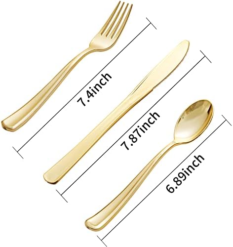Convivial Gold Plastic Silverware Set