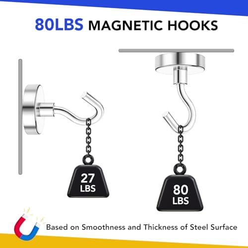 VSKIZ 10 Pack Heavy Duty Magnet Hooks for Cruise Cabins