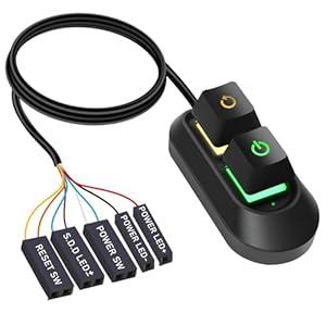 Desktop Computer Power Switch, External Remote Start PC Motherboard Power On Off Reset Switch Button Extension Cable-M30