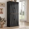   71-Tall-Kitchen-PantryFarmhouse-Storage-Cabinet-with-Adjustable-ShelvesLoad-Bearing-Steel-PipeFarmhouse-Pantry-Cabinet-with-4-Barn-Doorsfor-KitchenDining-RoomLiving-RoomBlack