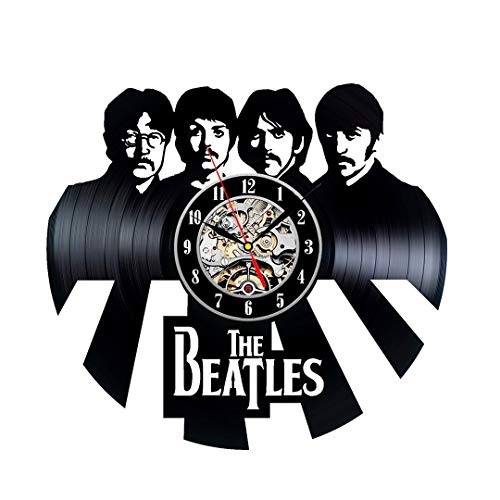 Kovides Horloge murale vintage Beatles – Idée cadeau d’anniversaire pour les fans – Pour fête – Motif disque vinyle – Motif Beatles - Les Beatles, Paul McCartney, John Lennon, RIngo Starr, George Harrison Kovides Horloge murale vintage Beatles - Idée cadeau d'anniversaire pour les fans - Pour fête - Motif disque vinyle - Motif Beatles