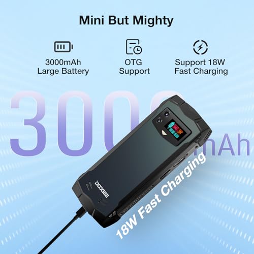 DOOGEE S Mini Outdoor Handy, 4.5 Zoll 15GB+256GB/TF 2TB Outdoor Smartphone, Helio G99 Smartphone ohne vertrag, Android 13 Handy, 50MP+8MP, IP68 Smartphone, 3000mAh Akku/NFC/OTG/Face ID/GPS, Schwarz – Bild 7