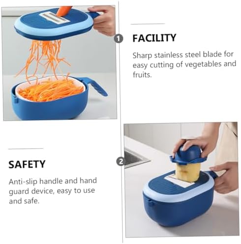 Multi-Functional Vegetable Slicer with 6 Steel Blades