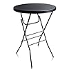 32in Cocktail Table Black High Top Folding Portable Bar Height Folding Table Round with Removable Carbon Black Legs Indoor Outdoor Banquet for Parties Commercial Speech