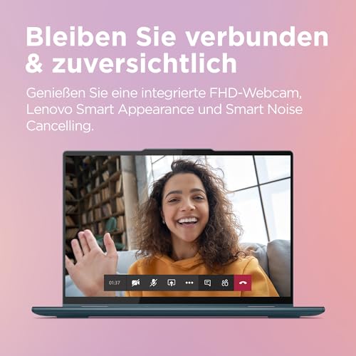 Lenovo Yoga 7 Convertible Laptop | 14" WUXGA OLED Touch Display | AMD Ryzen 5 7535U | 16GB RAM | 512GB SSD | AMD Radeon Grafik | Win11 Home | QWERTZ | blaugrün | inkl. Pen | 3 Monate Premium Care – Bild 4