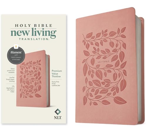 NLT Premium Value Thinline Bible, Filament-Enabled Edition: New Living Translation, Dusty Pink Vines, Premium Value Thinline, Filament-enabled Edition