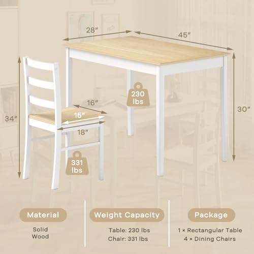 Nafortkitchentablesetfor4solidwooddiningtableandchairssetof4farmhousedinnertablesetwrubberwoodlegsmidcenturymoderndinettesetforkitchendiningroom Urban Country Home Decor Nafort kitchen table set for 4 solid wood dining table and chairs set of 4 farmhouse dinner table set wrubber wood legs mid century modern dinette set for kitchen dining room urban country home decor