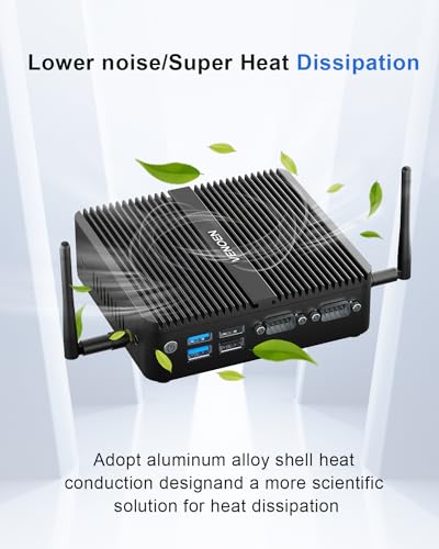 Lüfterloses Mini Computer Desktop PC der 12. Gen, Celeron J6412, Büro-PC W 11 pro, 16GB D4 RAM 256GB SSD, 2x HD, DP, 4K Output, Dual Lan, 2x RS232 COM, USB, Dual Band Wifi, BT4.2, Kleines Gehäuse – Bild 7