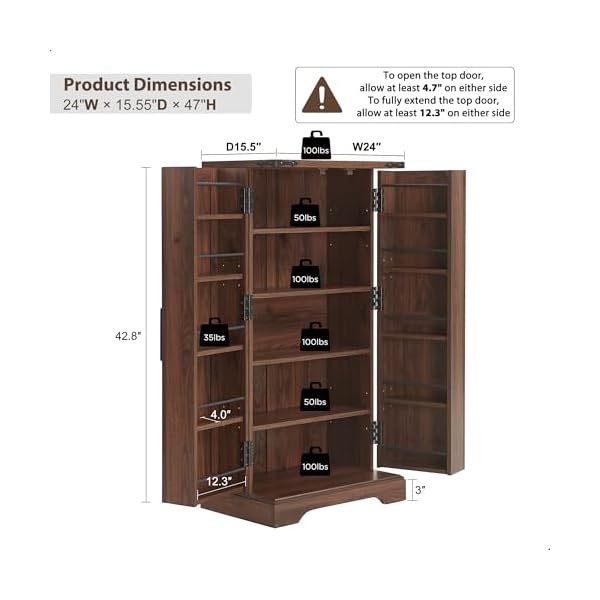   47-Kitchen-Pantry-Farmhouse-Storage-Cabinet-with-Barn-Doors-Organizer-and-Adjustable-Shelves-Rustic-Wood-Cupboard-for-Kitchen-Dining-Room-Bathroom-and-Hallway-Brown