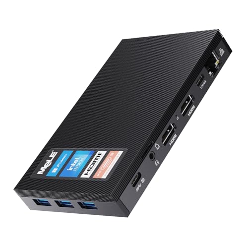 MeLE Mini PC, Quieter3C Celeron N5105 16GB 512GB Windows 11 Pro Micro Computer, Lüfterloser Kleiner Desktop mit WiFi 6, BT 5.2, PXE, VESA, Full Function Type C, 4K HDMI für Büro/Studium/Home