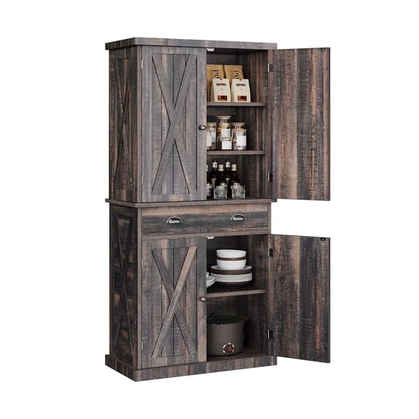   YITAHOME-72-Farmhouse-Kitchen-Pantry-Wood-Kitchen-Storage-Cabinets-with-Drawer-and-Adjustable-Shelves-Kitchen-Versatile-Storage-for-Kitchen-Dining-Room-Living-Room-Dark-Rustic-Oak