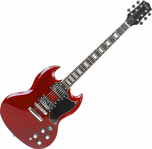 Rocktile Pro S-R guitare électrique (rouge) - Les Beatles, Paul McCartney, John Lennon, RIngo Starr, George Harrison Rocktile Pro S-R guitare électrique (rouge)