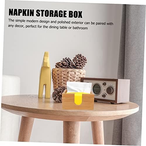 Bamboo Napkin Holder Elegant Kitchen Napkin Dispenser for Home and Office
