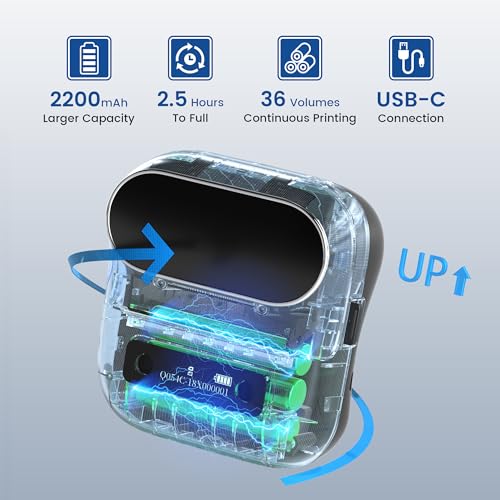 ItriAce M220 Bluetooth Etikettendrucker, Beschriftungsgerät Selbstklebend, Aufkleberdrucker für Bild, Barcode, Adresse, Mailing, Beschriftung, Home, Etikettiergerät für Phone, Android & PC, Schwarz – Bild 6