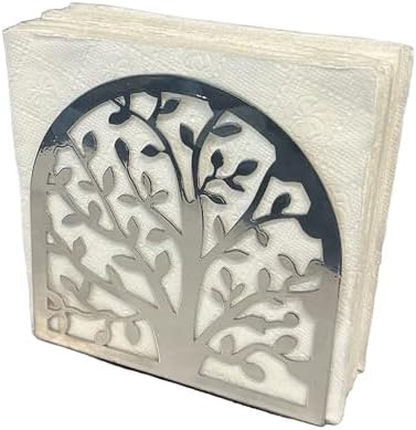 Stylish Metal Napkin Holder Retro Design Silver