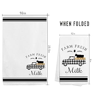 pinata Farm Animal Kitchen Towels Farmhouse Rooster Cow Dish Cloths Sets of 4 Housewarming Gifts for New Home Kitchen Dish Towels for Drying Dishes Tea Towels Hand Towels for Kitchen