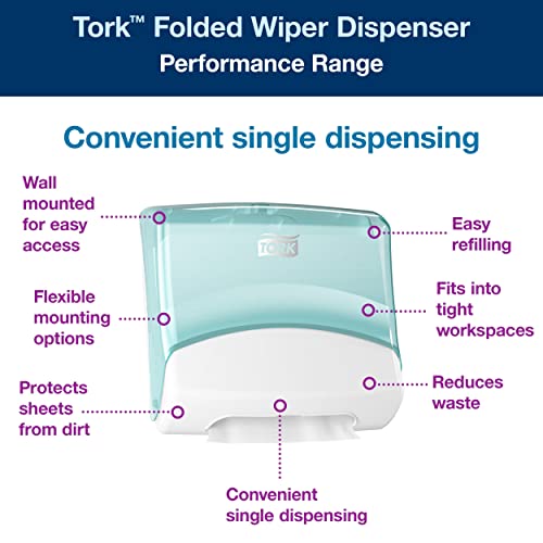 Tork Folded Wiper Dispenser Aqua White W4 Wall Mounted 1