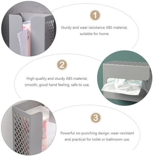 Hemoton Wall-Mounted Tissue Holder No Punch Dispenser for Bathroom Beyond