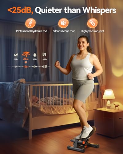 Niceday Steppers for Train, Mini Stair Stepper with Resistance Bands at House Exercise Gear with 300LBS Loading Capability, Hydraulic Health Stepper with LCD Monitor - Image 7