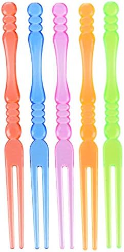 Comicfs - 300pcs Disposable Plastic Fruit Forks 4 Bistro Cocktail Tasting Set