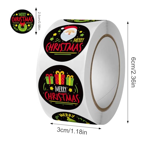 Gute Ntale Aufkleber Sticker, Rolle Winterthemen-Aufkleber Rolle, Ntale Geschenketikettenrolle, 500 Stück Ntalizi Aufkleber Runde Selbstklebende Aufkleber Nr – Bild 3