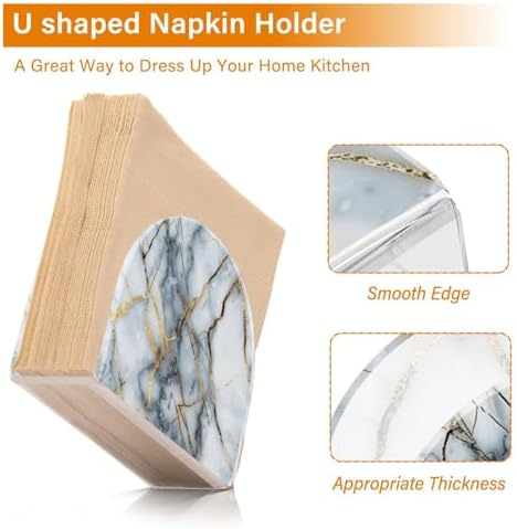 ALAZA Gold Marble Napkin Holder - 2-Pack for Table Use