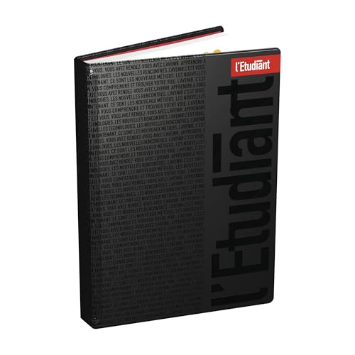 L'ETUDIANT Agenda Scolaire 2024 - 2025 MANIFESTE Couverture ouatinée glossy 15x21cm journalier Noir