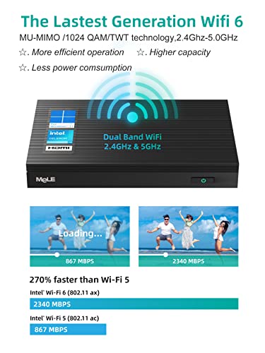 MeLE Mini PC, Quieter3Q Celeron N5105 8GB 256GB Windows 11 Pro Micro Computer Lüfterlose Kleine Desktop mit Gigabit Ethernet WiFi 6, BT 5.2, PXE, Dual 4K HDMI, VESA für Büro/Studium/Home – Bild 3