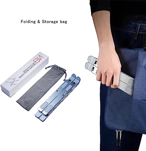 KINGDATA Laptop Ständer, ergonomischer Aluminium-Laptop-Erhöhung für Schreibtisch, Computer ständer 7 + 9 Stufen höhenverstellbar, Faltbarer Notebook Ständer, kompatibel mit allen 10-17 Zoll Laptops – Bild 5