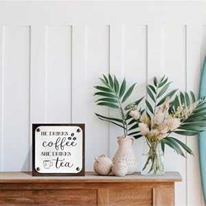  Coffee-Tea-Sign-Wooden-Box-Sign-Decor-Art-Farmhouse-Wood-Sign-Rustic-Decor-Tabletop-Decor-Anniversary-Decor-Coffee-Tea-Lover-Home-Decor-Coffee-Decor-Art-Cafe-Decor-Coffee-Bar-Decoration