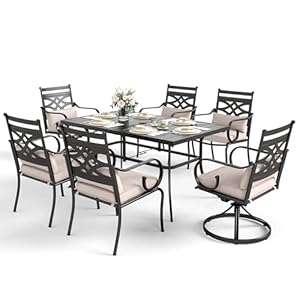Sophiaandwilliamoutdoorpatiodiningsetfor6outdoortableandchairsremovableseatcushions4fixedchairs2swivelpatiodiningchairs59blackpatiodiningtable Urban Country Home Decor Sophia and william outdoor patio dining set for 6 outdoor table and chairs removable seat cushions 4 fixed chairs 2 swivel patio dining chairs 59 black patio dining table urban country home decor