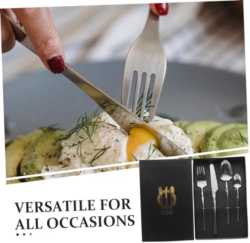Cabilock Elegant Stainless Steel Dinnerware Set 5-Piece Flatware Heat Resistant