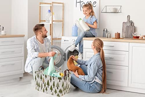 Rectangular Canvas Storage Bin with Handles for Home and Kids Use
