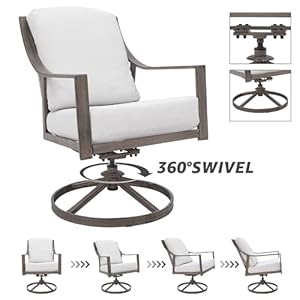 Natural expressions 5 piece outdoor patio dining set 4pcs patio swivel rocking chairs and 38 round dining table with 165 umbrella hole  urban country home decor