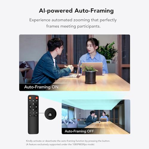 Nuroum C40 Videokonferenz-Webcam mit Mikrofon&Lautsprecher, CMOS Sensor/120° Ultraweitwinkel/Auto-Framing/5X Zoom, Videokonferenzsystem mit Fernbedienung für Zoom/Teams, PC/Laptop/Desktop – Bild 5