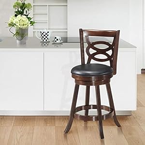 ERGOMASTER Swivel Bar Stools Set of 1 Brown Counter Height Barstool 29 Inch Seat Bar Chair