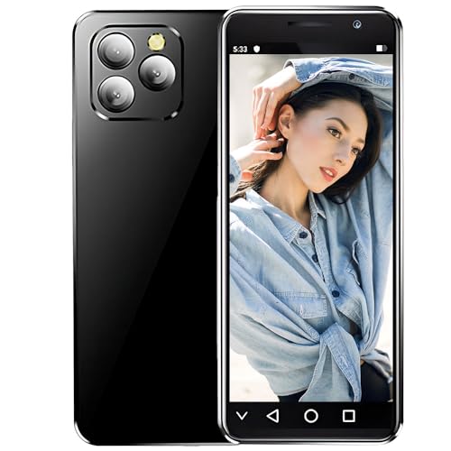 Hipipooo Mini-Smartphone, entsperrt, 4G-Handy, 4,0 Zoll, Dual-SIM, 2600 mAh Akku, 5 MP + 8 MP Kamera, OTG, Gesichtserkennung, Octa-Core Android 12 Backup-Telefon, 4 GB + 128 GB (XS16Pro-Schwarz) – Bild 3