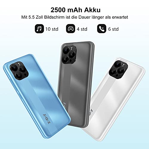 XGODY S21 Smartphone Ohne Vertrag, 5,5 Zoll Günstig Handy 1GB+16GB 64GB Erweiterbar Quad Core Android 9, 3G Dual SIM 2500mAh Akku, 5MP+5MP Kameras, 3 Kartensteckplatz Gesichts-ID GPS Handy(Blau) – Bild 6