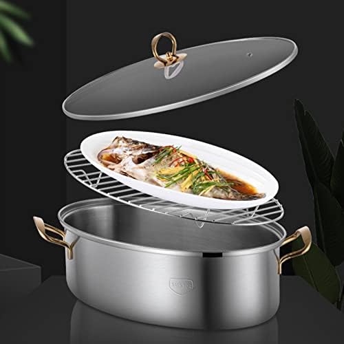 ANSChris Stainless Steel Fish Steamer Pot for Home Use