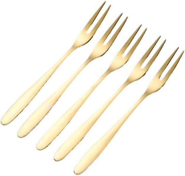 Seelloedge 5-Piece Stainless Steel Flatware Set - Mirror-Polished Dessert Forks