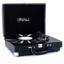Tourne-Disque rétro, Tourne-Disque phonographe Bluetooth Vintage à 3 Vitesses, Tourne-Disque Portable, Platine Vinyle (Noir A) - Les Beatles, Paul McCartney, John Lennon, RIngo Starr, George Harrison