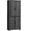 YITAHOME 71 Kitchen Pantry Tall Farmhouse Storage Cabinet with Drawer Organizer Barn Doors and Adjustable Shelves for Kitchen Dining Room Living Room Grey Rustic Oak