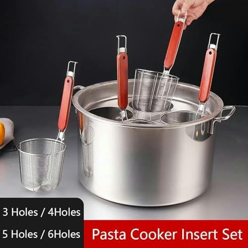 Stainless Steel Pasta Cooker with Strainer for Home Kitchen Commercial Use